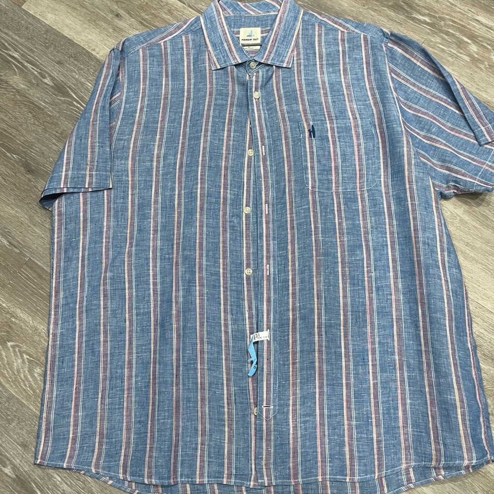 EUC Johnnie-O Men's Short Sleeve Button Down Shirt Sz XL